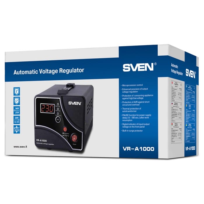 Стабилизатор напряжения 1000VA Sven VR-A1000