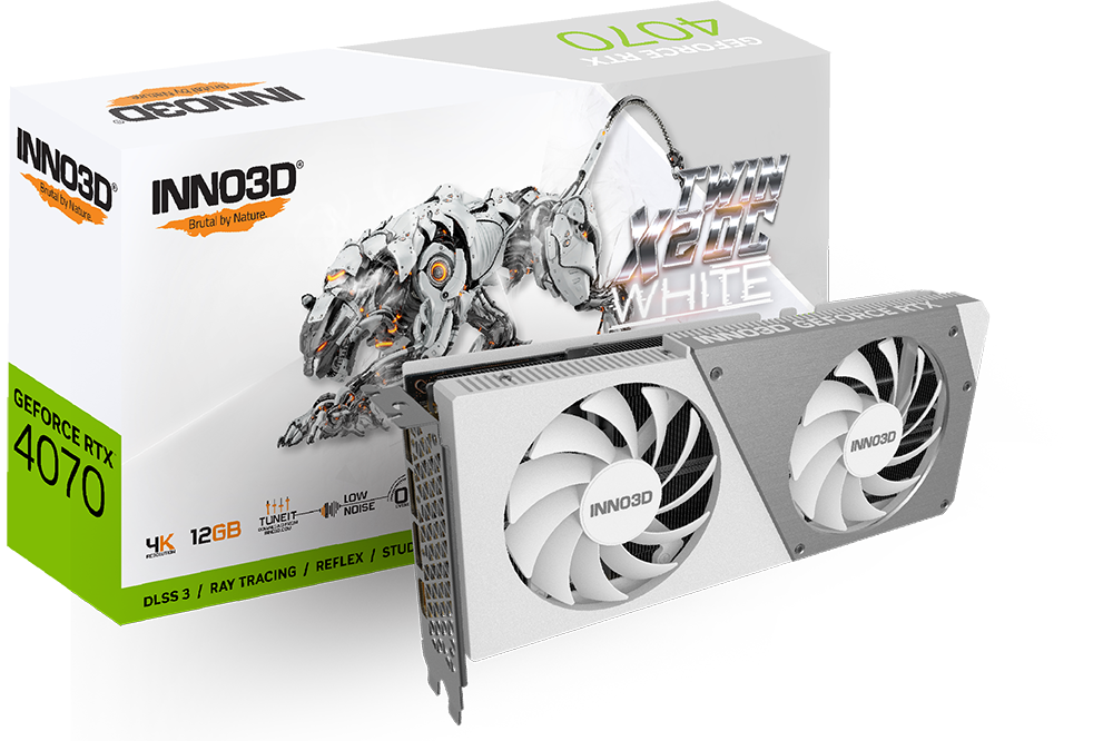 Видеокарта Inno3D RTX 4070 Twin X2 OC White (N40702-126XX-185252W)