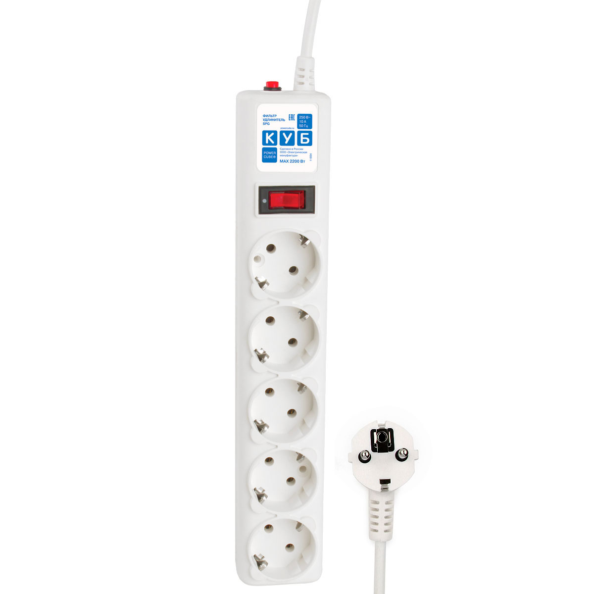 Сетевой фильтр Power Cube SPG-B-0,5M-WHITE  0.5м