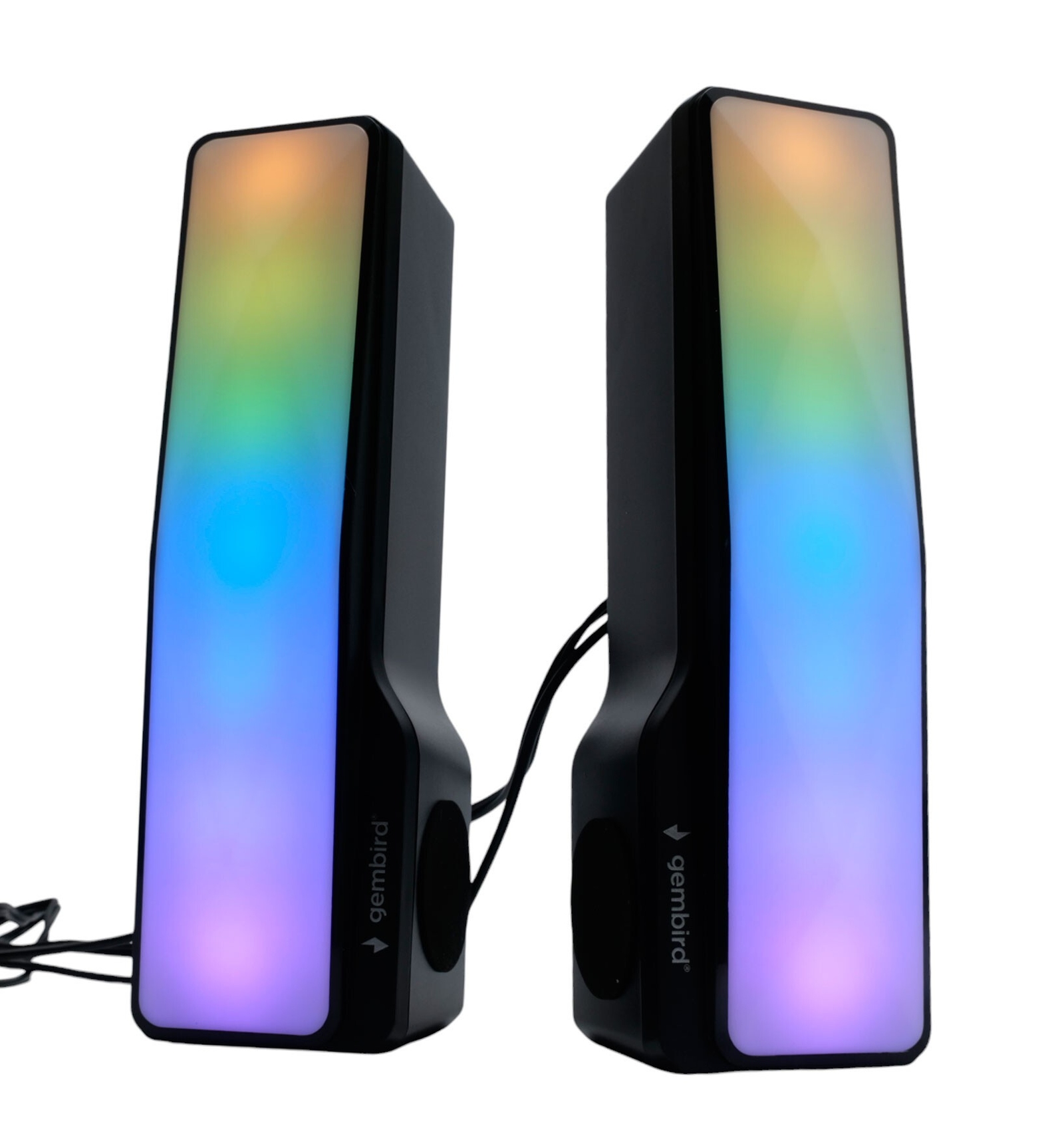 Колонки Gembird SPK-620 2.0 2x5 Вт подсветка, трансформация в саундбар, Bluetooth