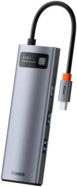 Док-станция Baseus Metal Gleam Series 7-in-1 Multifunctional Type-C HUB Docking Station Gray (WKWG040013)