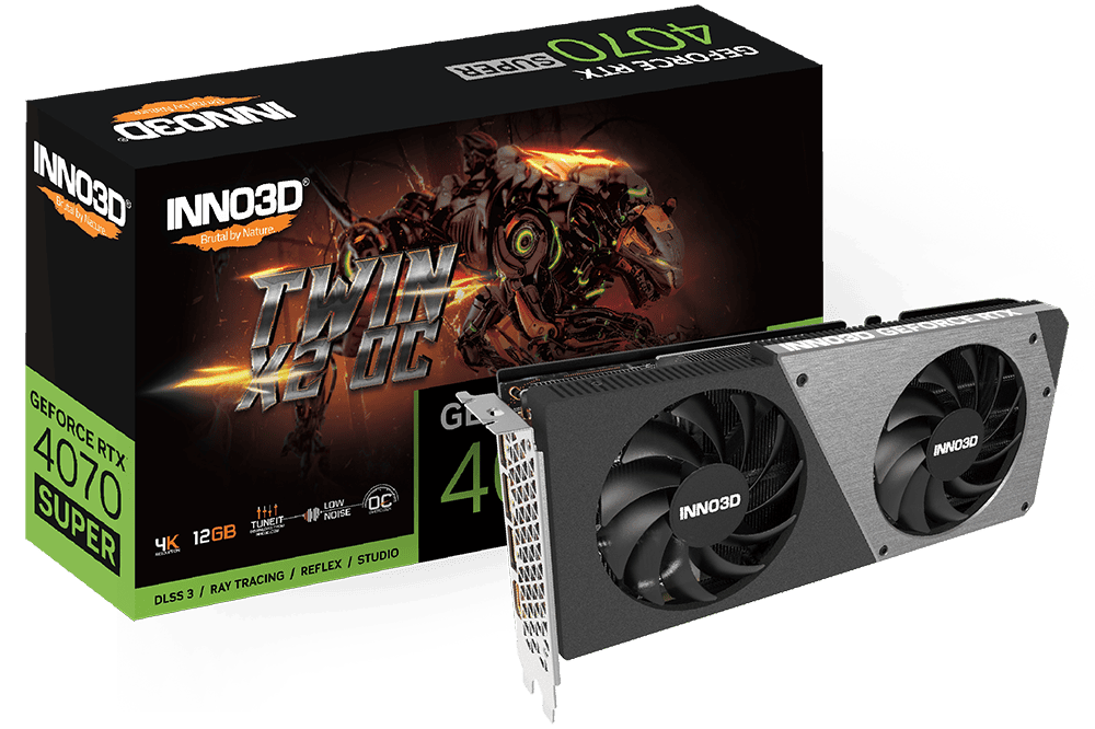 Видеокарта Inno3D RTX 4070 Super Twin X2 (N407S2-126X-186162N)