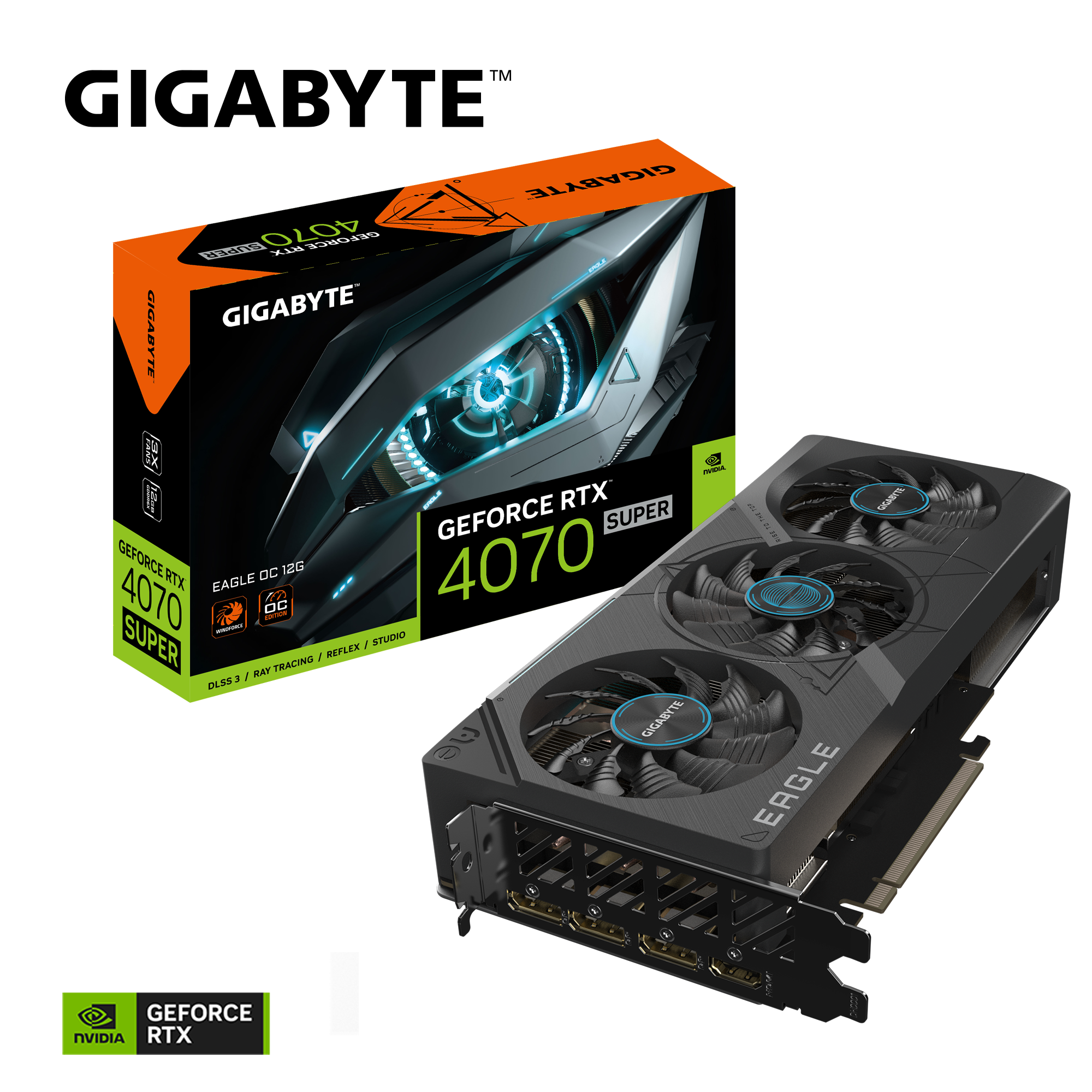 Видеокарта Gigabyte RTX 4070 Super Eagle OC 12G (GV-N407SEAGLE OC-12GD)