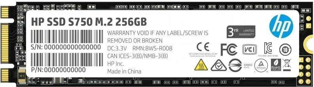 Жесткий диск SSD 256Gb HP S750 (16L55AA)