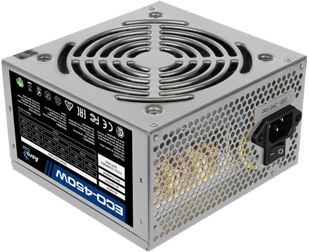 Блок питания 450W Aerocool ECO-450W (120мм, 24+4pin, 1x6pin, 2xMolex, 2xSata)