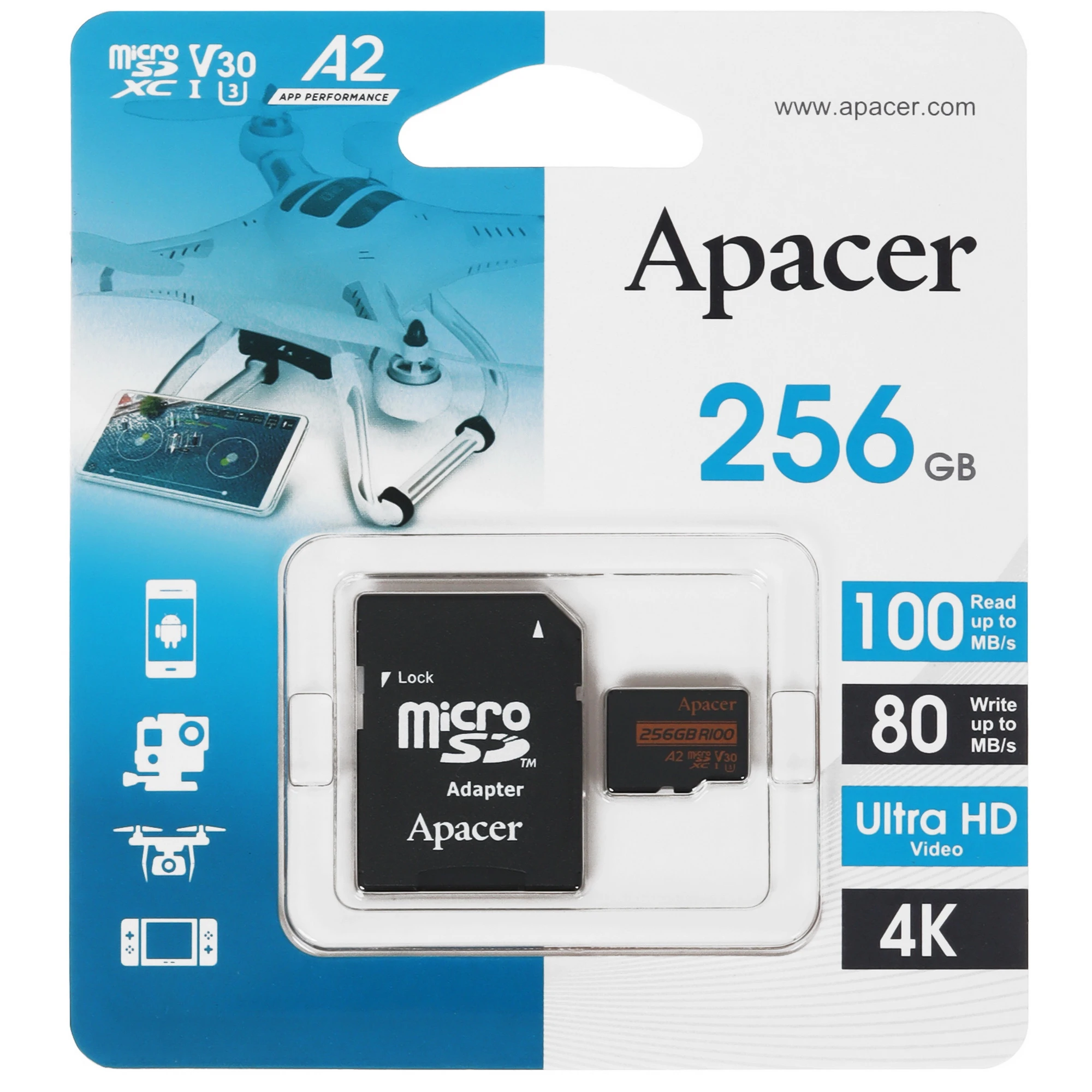 Карта памяти 256Gb Apacer AP256GMCSX10U8-R