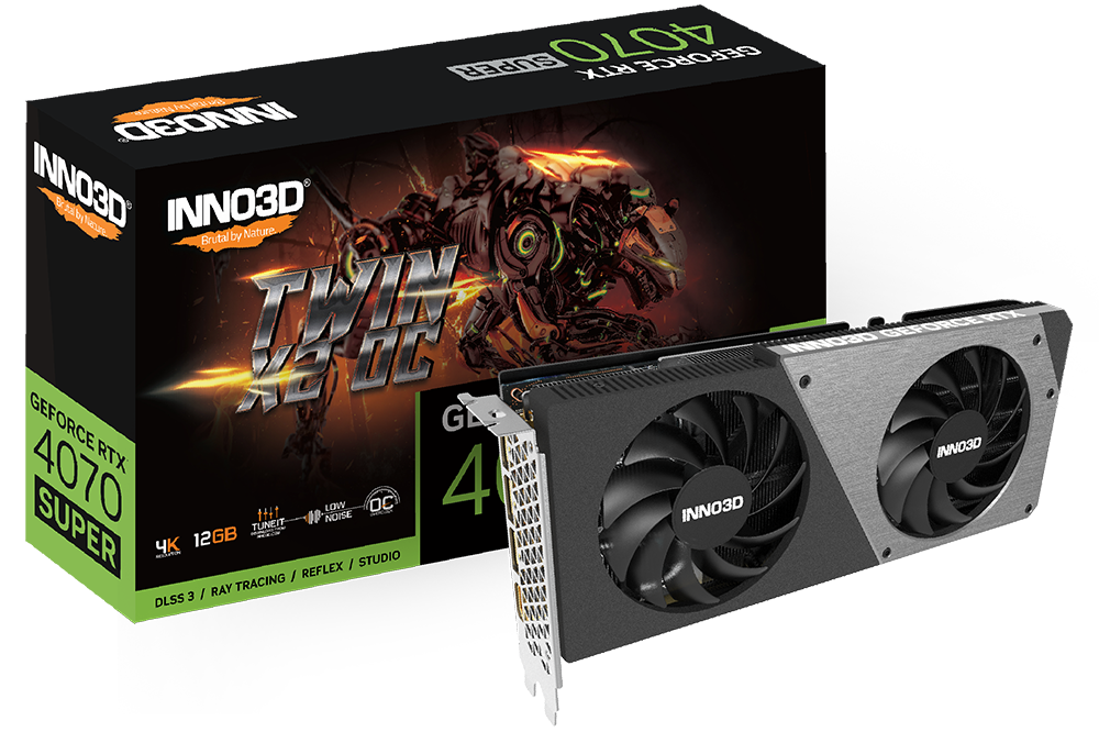 Видеокарта Inno3D RTX 4070 Super Twin X2 OC (N407S2-126XX-186162N)