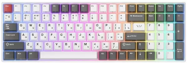 Клавиатура Royal Kludge RK100 RGB (белый/серый,красный RK Red)