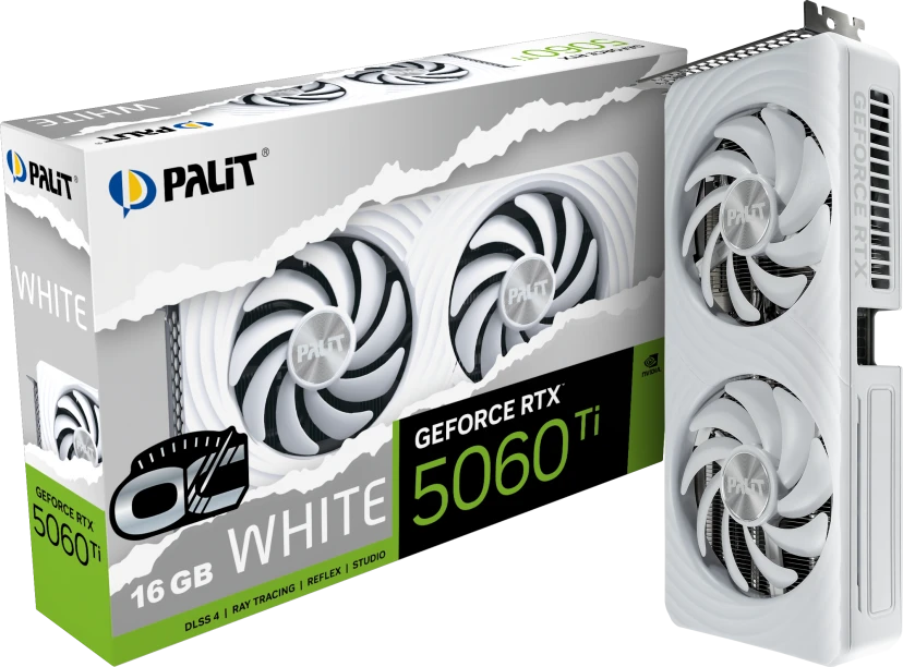 Видеокарта Palit RTX 5060Ti White OC 16GB (NE7506TU19T1-GB2061M)