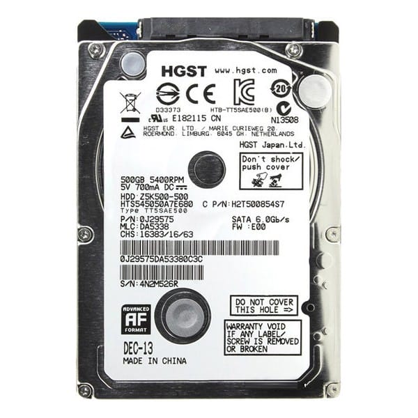 Жесткий диск 500Gb Hitachi Travelstar Z5K500 HTS545050A7E680 (SATA-6Gb/s, 5400 rpm, 8Mb)