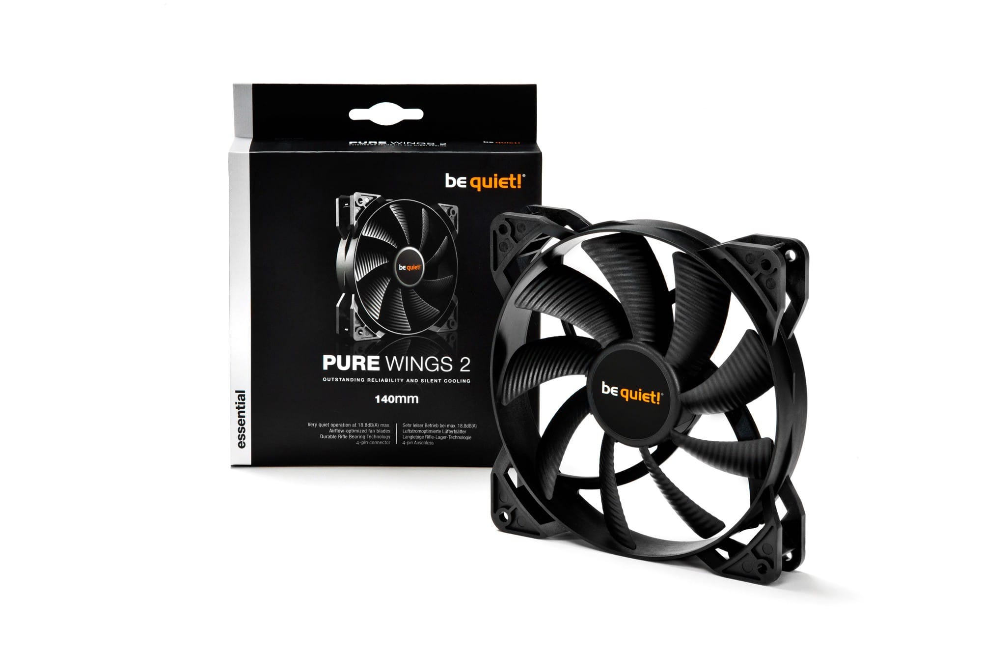 Вентилятор be quiet! Pure Wings 2 140mm (BL047) (140мм, 1000rpm, 61.2CFM, 18.8dB, 3-pin, Rifle)