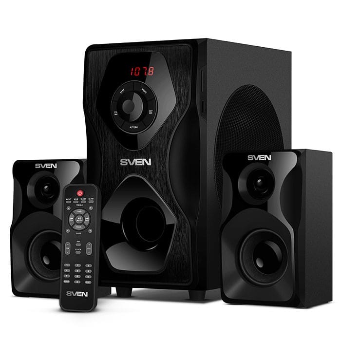 Акустическая система Sven MS-2055 (2.1, 30Вт + 2x12.5Вт, Bluetooth, USB, SD)