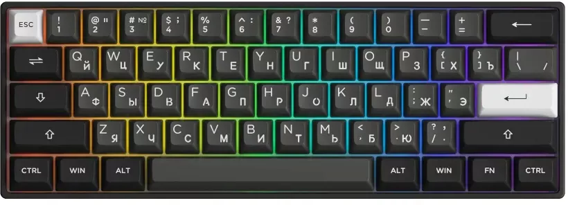 Клавиатура Akko 3061S Black & Sliver (Akko Cream Yellow V3 Pro) (306161)