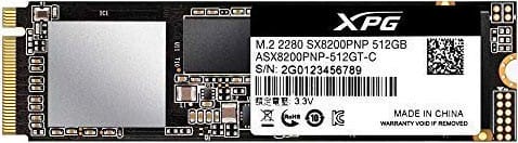 Жесткий диск SSD 512Gb ADATA XPG SX8200 Pro (ASX8200PNP-512GT-C) (PCI-Ex 3.0 x4, M.2, 3500/2300Mb/s)