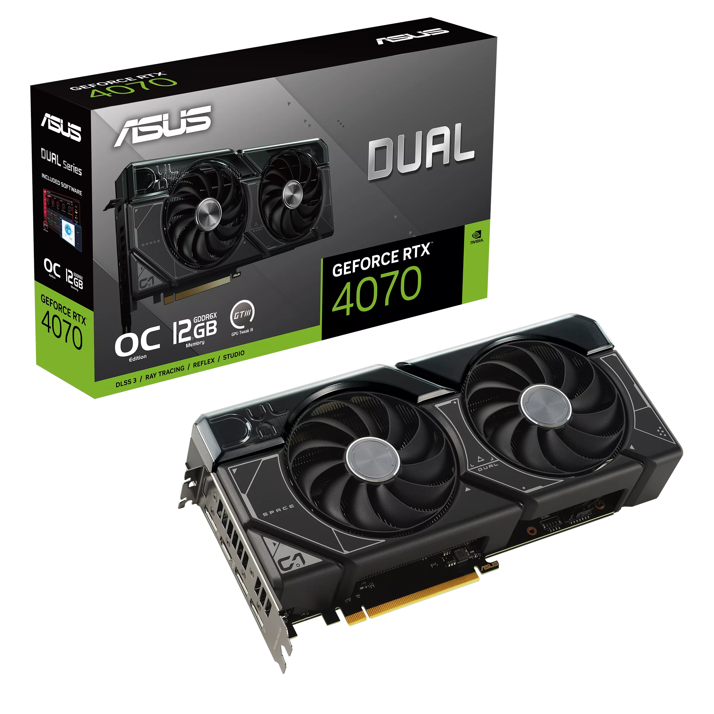 Видеокарта Asus RTX 4070 DUAL OC Edition 12G (DUAL-RTX4070-O12G)