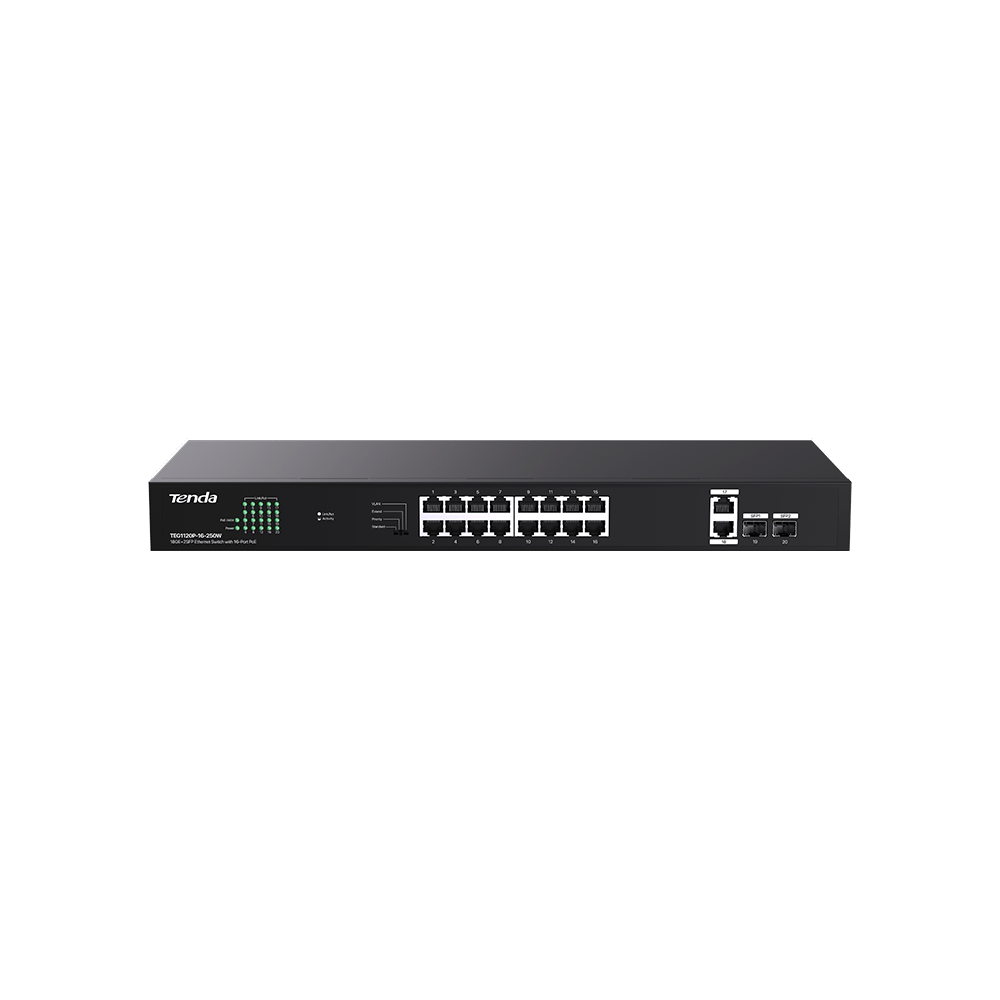 Коммутатор Tenda TEG1120P-16-250W