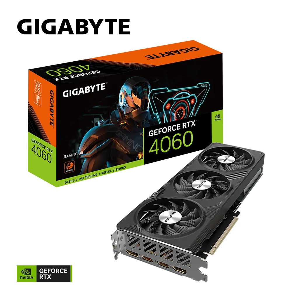 Видеокарта Gigabyte RTX 4060 (GV-N4060GAMING-8GD)