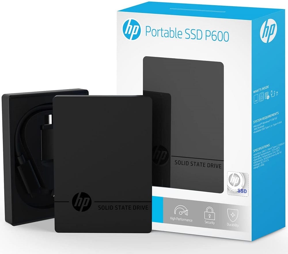 Внешний жесткий диск SSD 250Gb HP P600 (3XJ06AA) Black