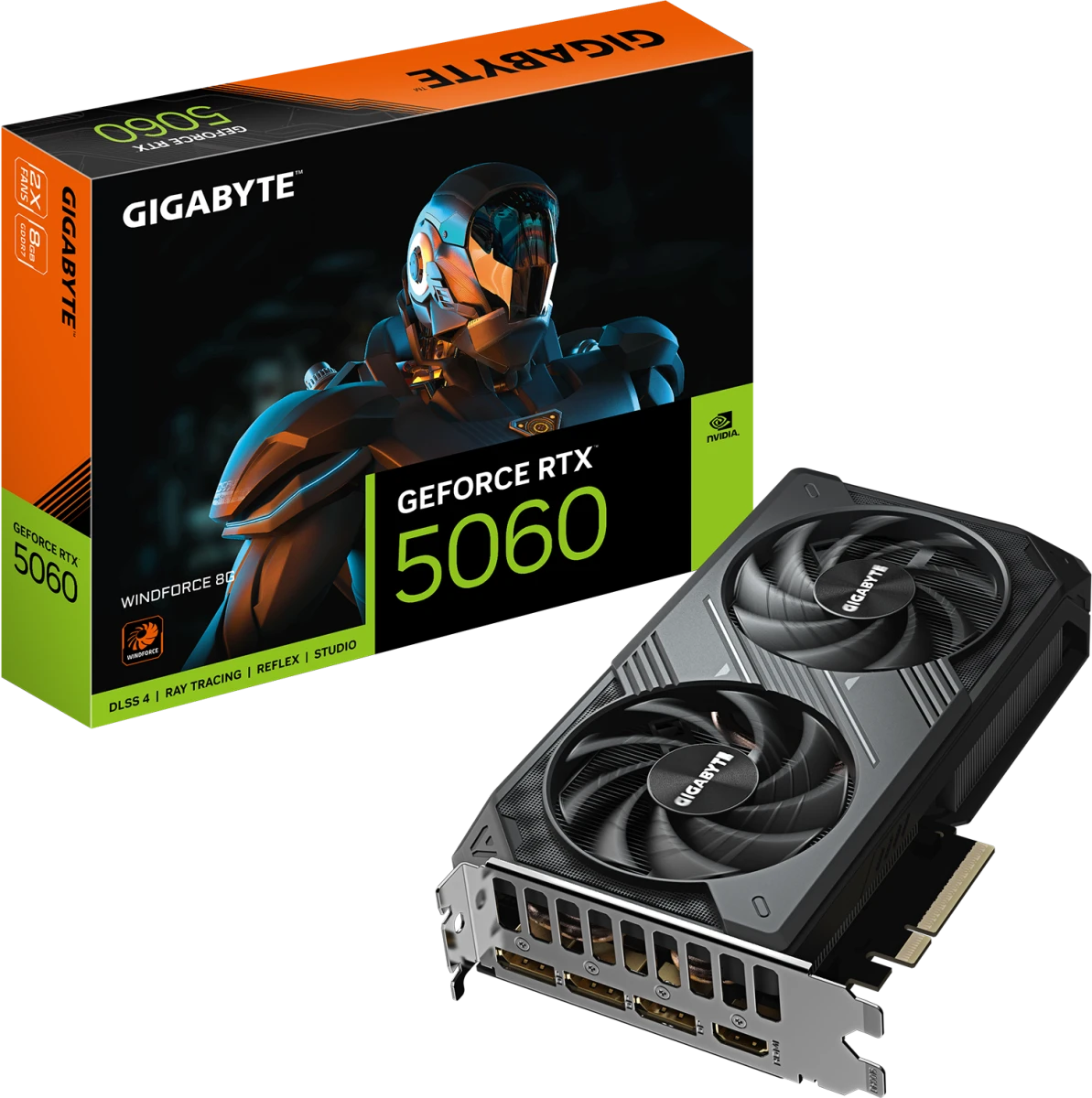 Видеокарта Gigabyte RTX 5060 Windforce 8G (GV-N5060WF2-8GD)