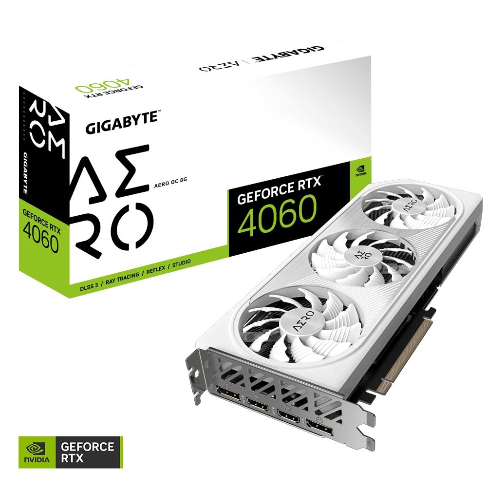 Видеокарта Gigabyte RTX 4060 Aero OC 8G (GV-N4060AERO OC-8GD)
