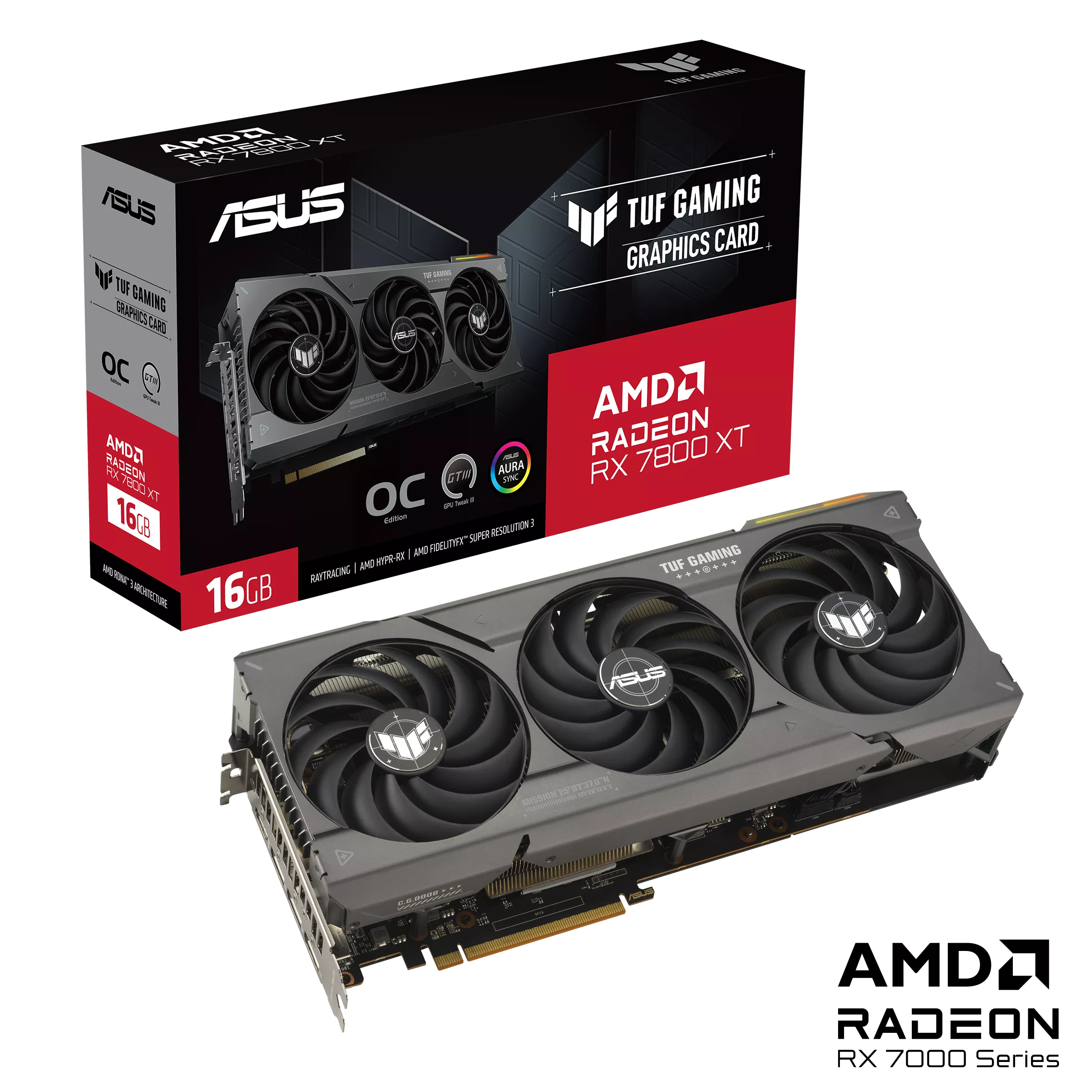 Видеокарта Asus RX 7800 XT TUF Gaming OC Edition (TUF-RX7800XT-O16G-GAMING)