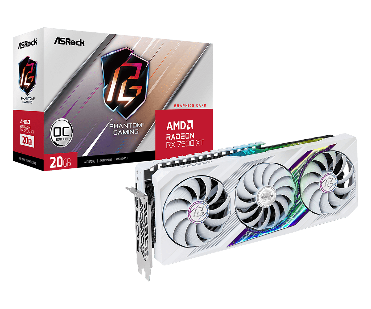 Видеокарта ASRock RX 7900 XT Phantom Gaming White (RX7900XT PGW 20GO)