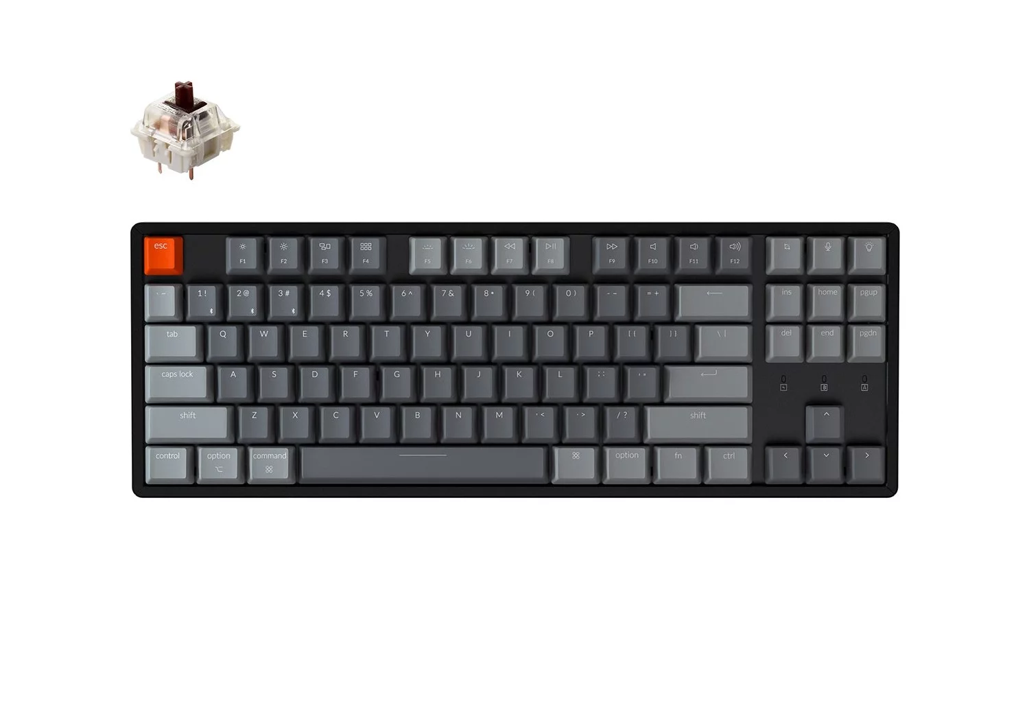Клавиатура Keychron K8 (K8-J3-RU) (Gateron G Pro Brown) серый/черный