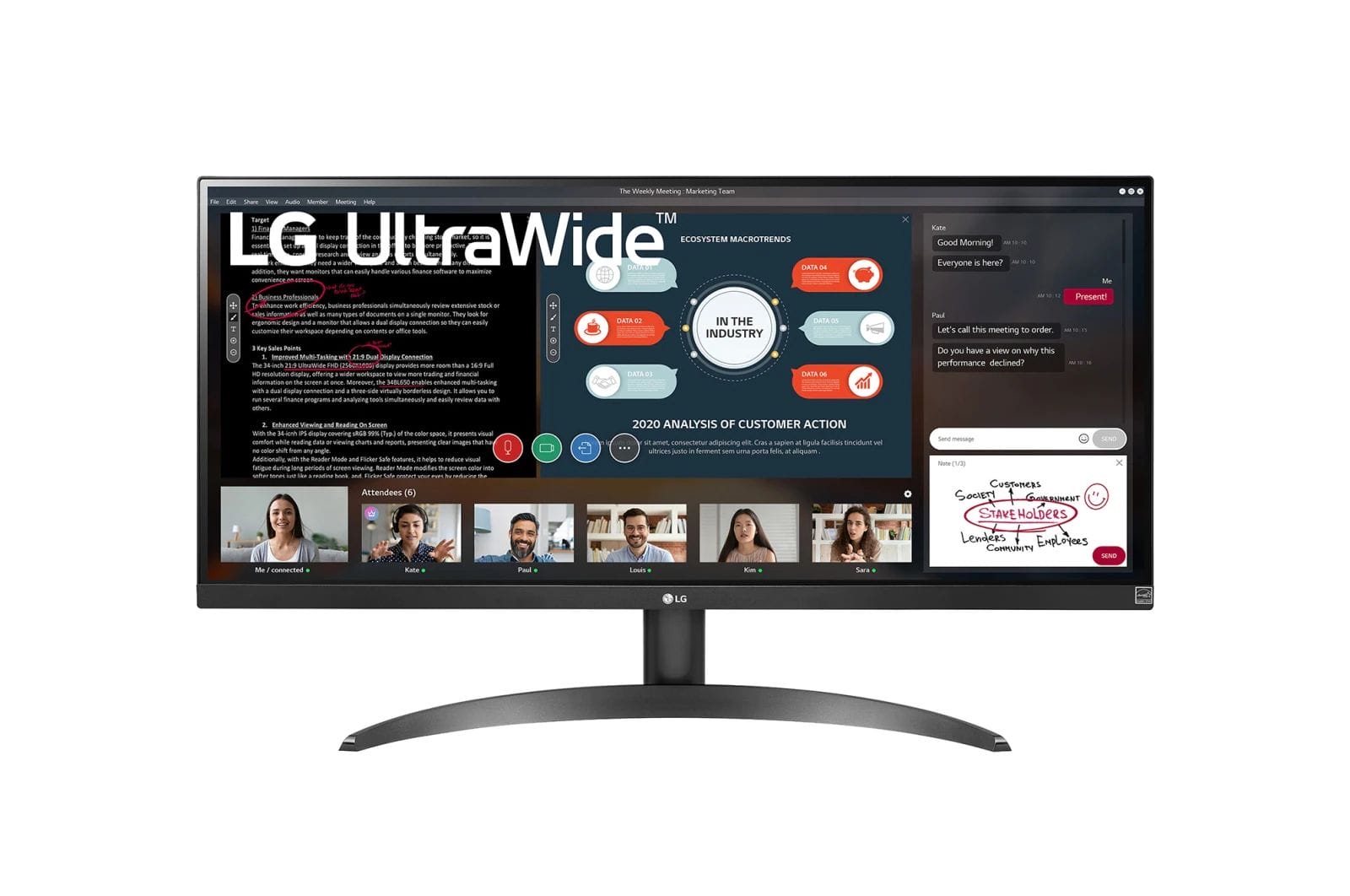 Монитор 29" LG UltraWide 29WP500-B