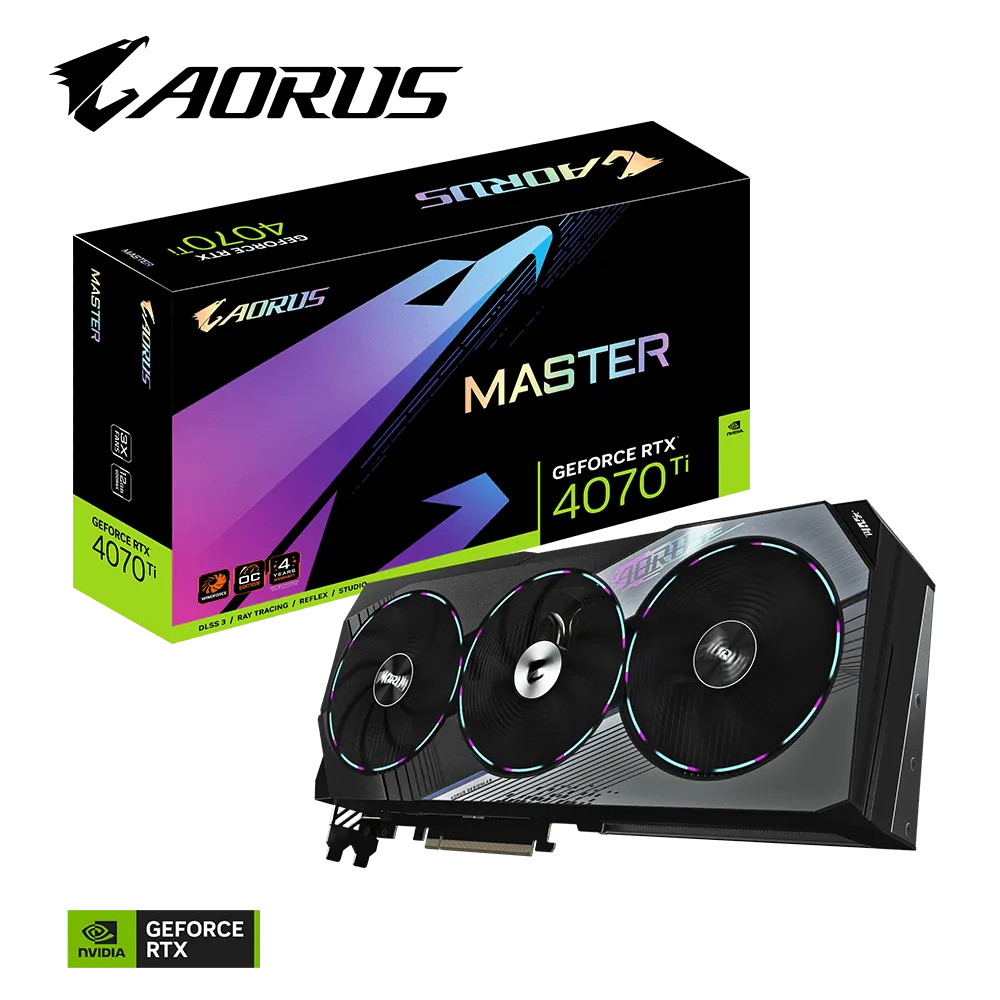 Видеокарта Gigabyte RTX 4070Ti Aorus Master 12G (GV-N407TAORUS M-12GD)