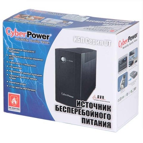 Источник бесперебойного питания 650VA CyberPower UTC650E (360Вт, 2евророзетки)