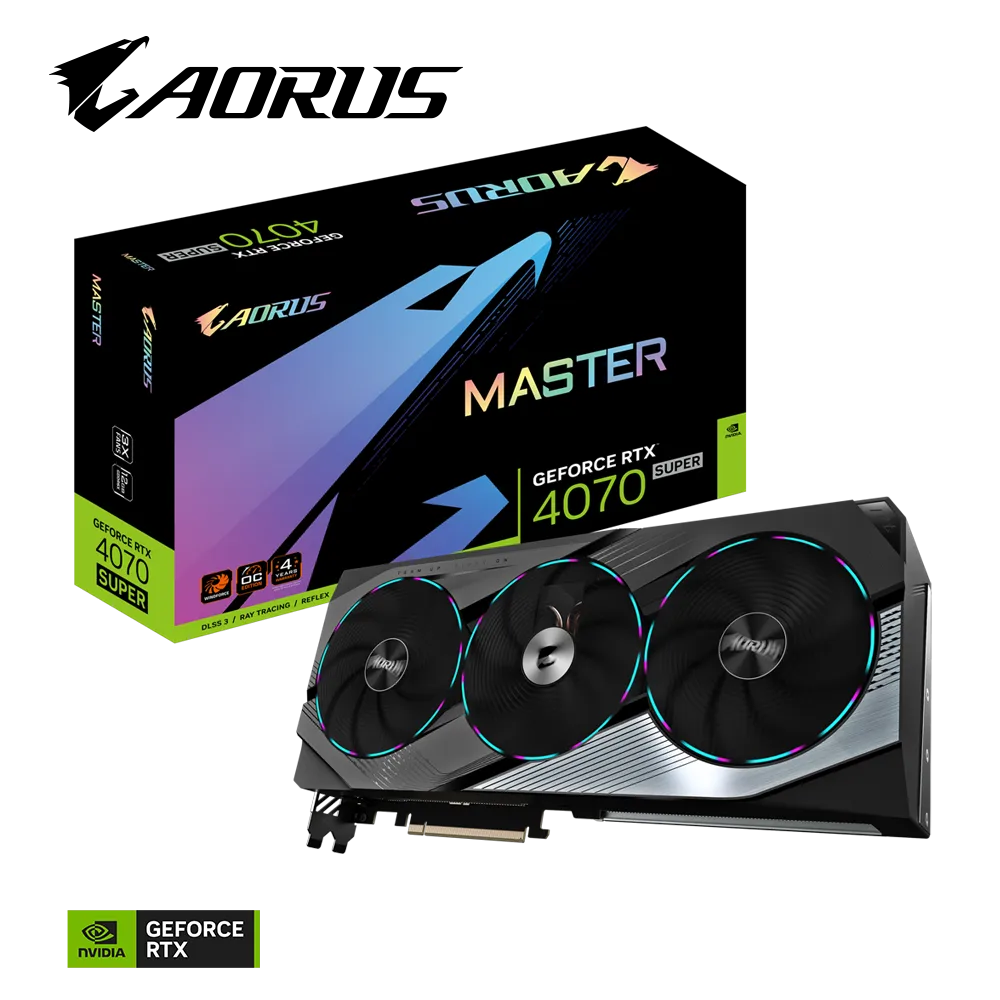 Видеокарта Gigabyte RTX 4070 Super AORUS Master 12G (GV-N407SAORUS M-12GD)