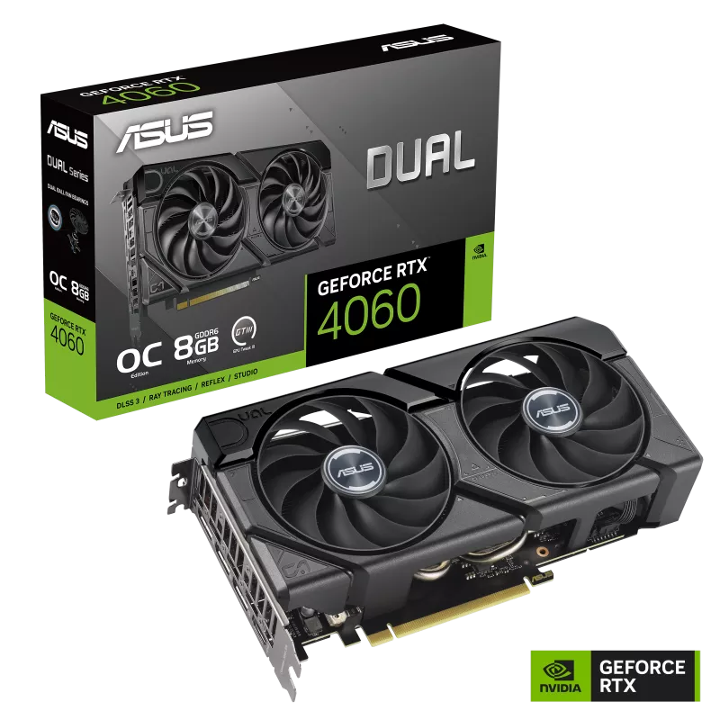 Видеокарта Asus RTX 4060 EVO OC Edition 8GB (DUAL-RTX4060-O8G-EVO)