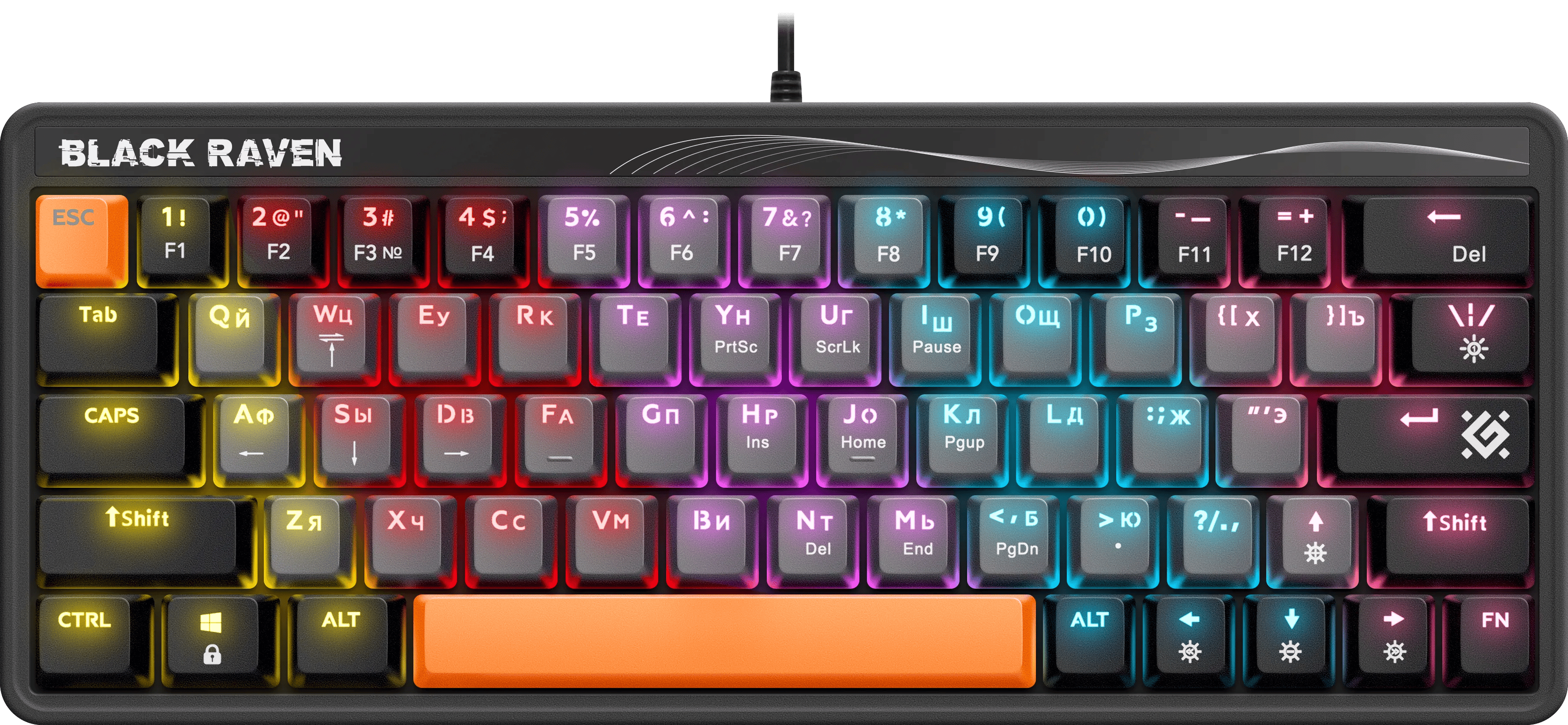 Клавиатура Defender Black Raven GK-417 (серый) (45413)
