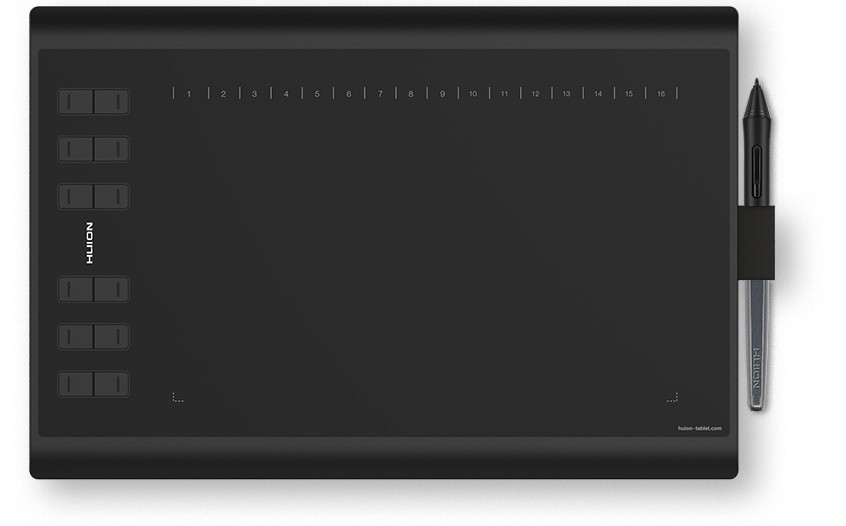 Графический планшет Huion H1060P Black (254x159мм, 5080lpi, 8192 уровня, 233 RPS, USB)