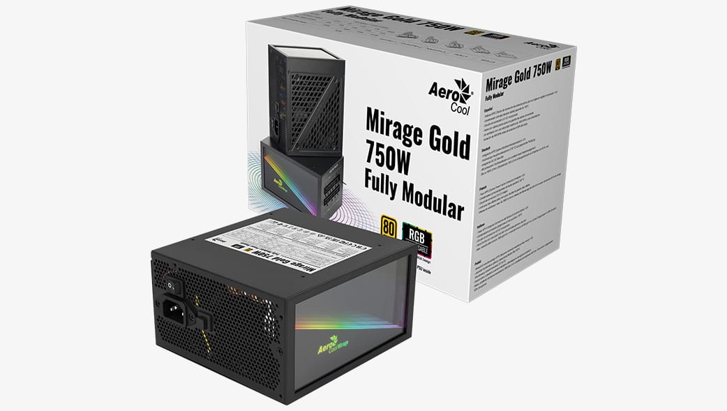 Блок питания 750W Aerocool Mirage Gold Fully Modular 750W