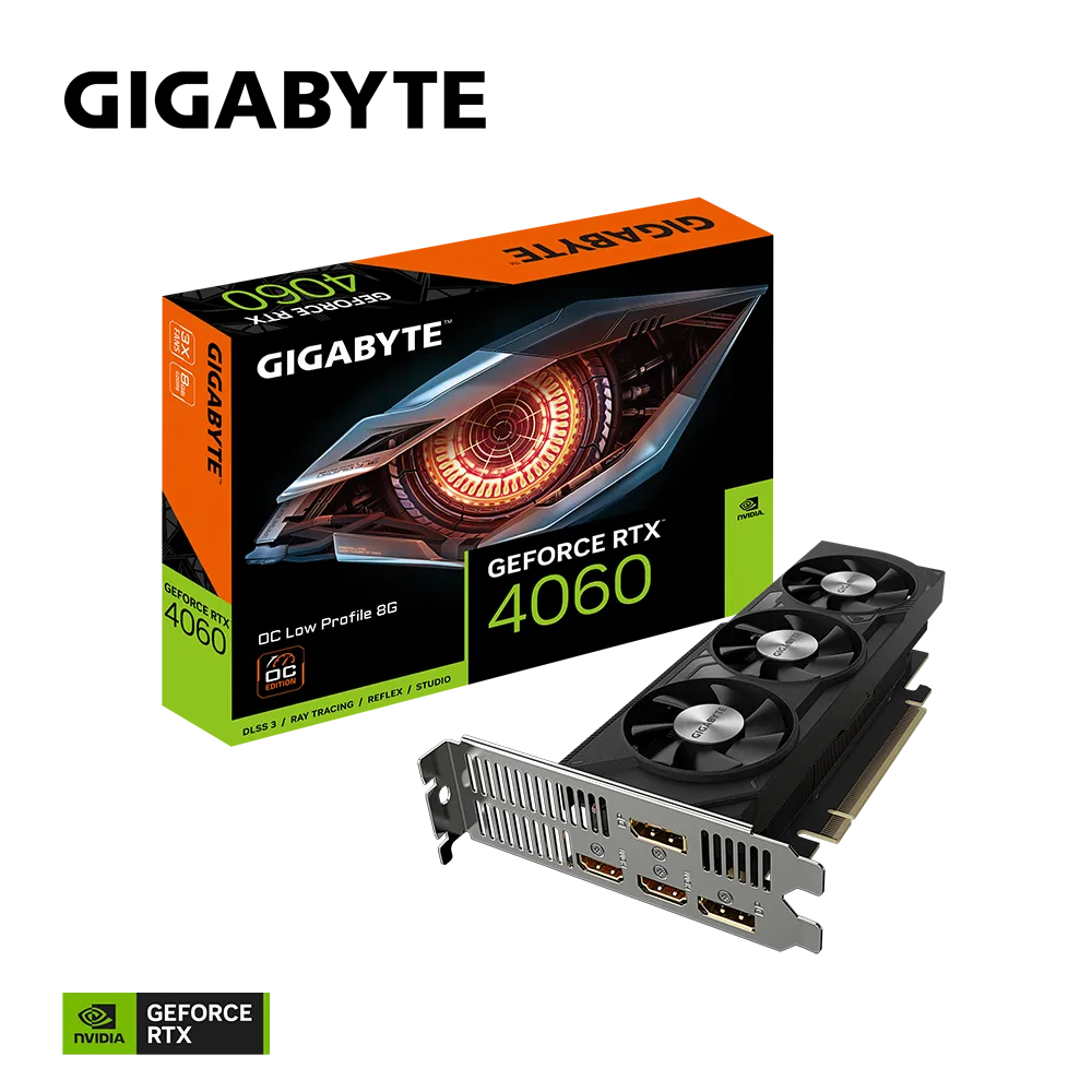 Видеокарта Gigabyte RTX 4060 OC Low Profile 8G (GV-N4060OC-8GL)