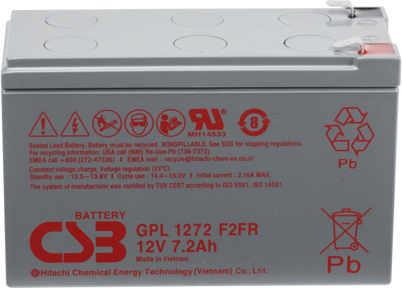 Аккумулятор для ИБП 7.2Ah CSB GPL 1272 F2FR