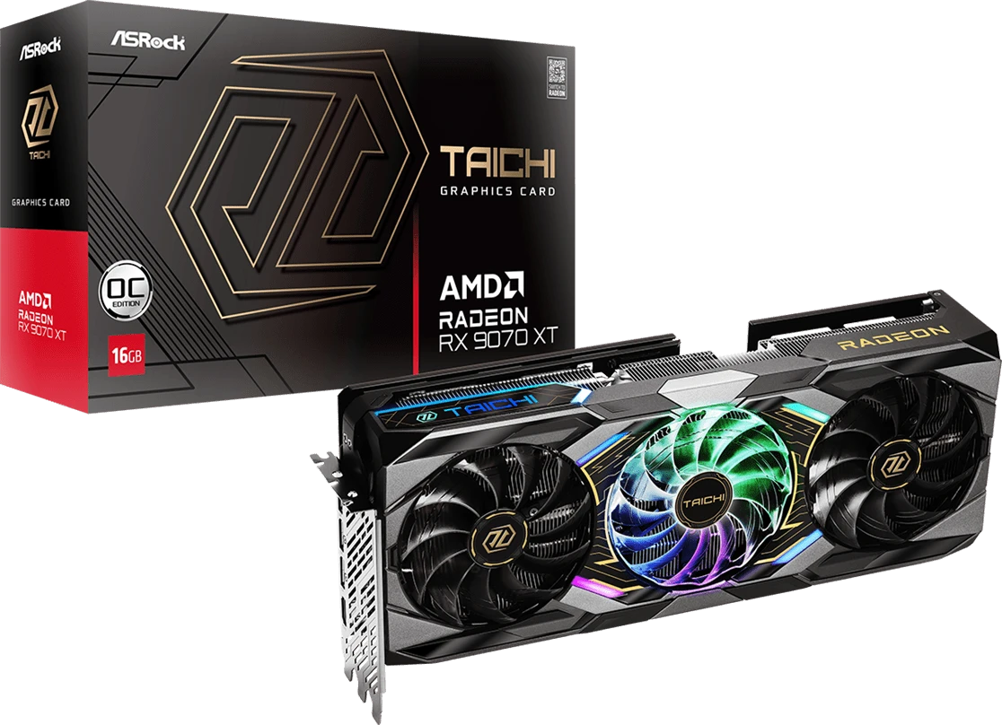 Видеокарта AsRock RX 9070XT Taichi OC 16GB (RX9070XT TC 16GO)