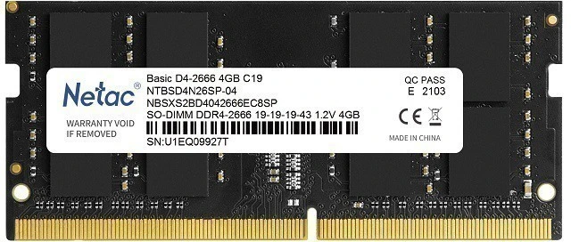 Модуль памяти 4Gb Netac Basic (NTBSD4N26SP-04)