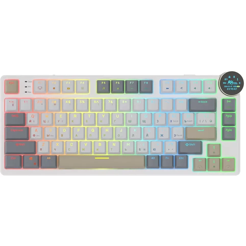 Клавиатура Royal Kludge RK N80 (Pearly Dawn, RK Red)