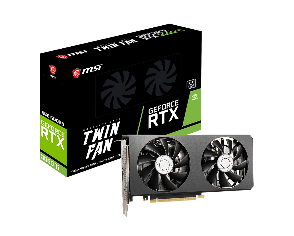 Видеокарта MSI RTX 3060Ti (RTX 3060 Ti TWIN FAN 8G LHR)