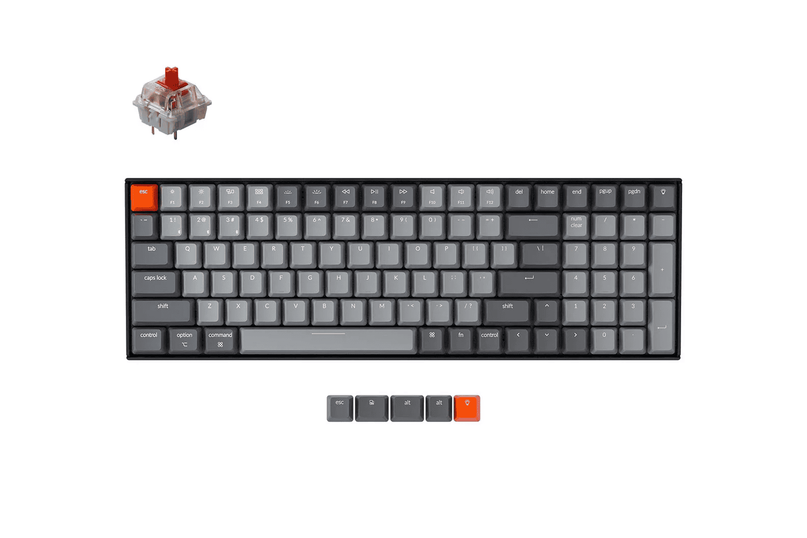 Клавиатура Keychron K4 V2 (K4-C1-RU) RGB Grey механическая (Gateron G Pro Red Switch)