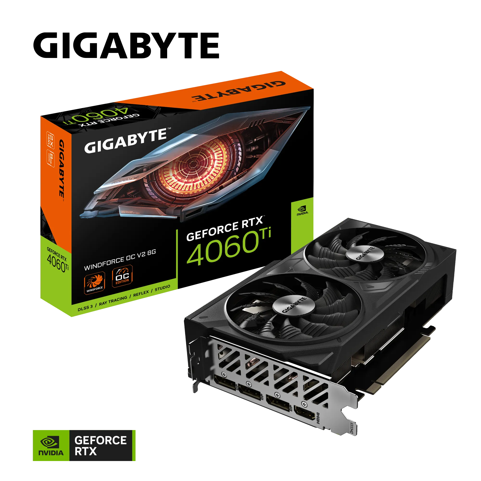 Видеокарта Gigabyte RTX 4060Ti Windforce OC V2 8G (GV-N406TWF2OCV2-8GD)