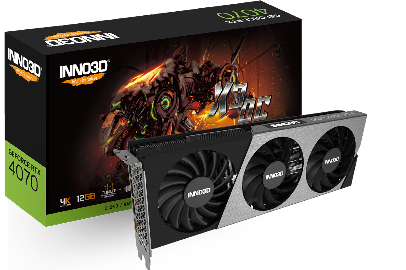 Видеокарта Inno3D RTX 4070 X3 OC (N40703-126XX-185252L)