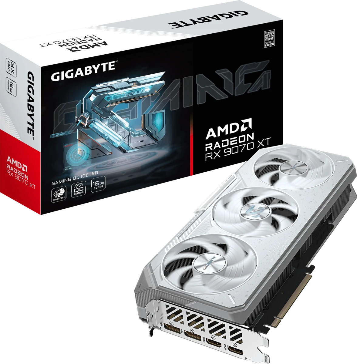 Видеокарта Gigabyte RX 9070 XT Radeon Gaming OC Ice 16G (GV-R907XGAMINGOCICE-16GD)