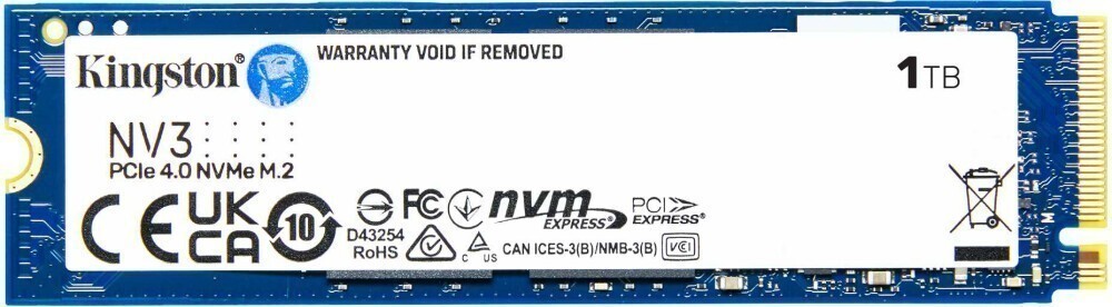 Жесткий диск SSD 1Tb Kingston SNV3S Bulk (SNV3S/1000GBK)