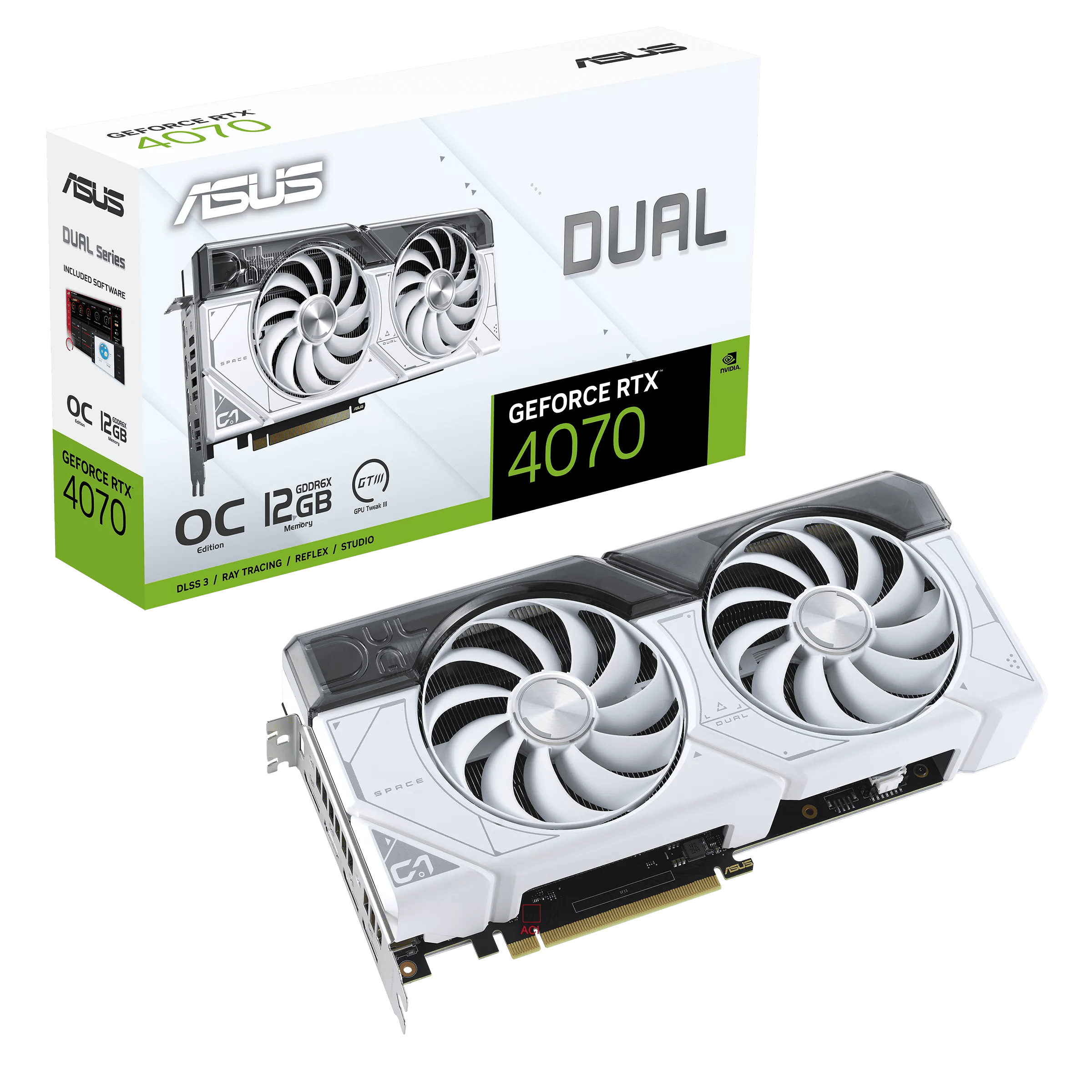 Видеокарта Asus RTX 4070 Dual White OC Edition (DUAL-RTX4070-O12G-WHITE)