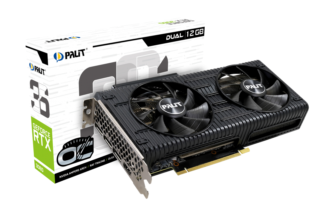 Видеокарта Palit RTX 3060 Dual OC 12Gb (NE63060T19K9-190AD)