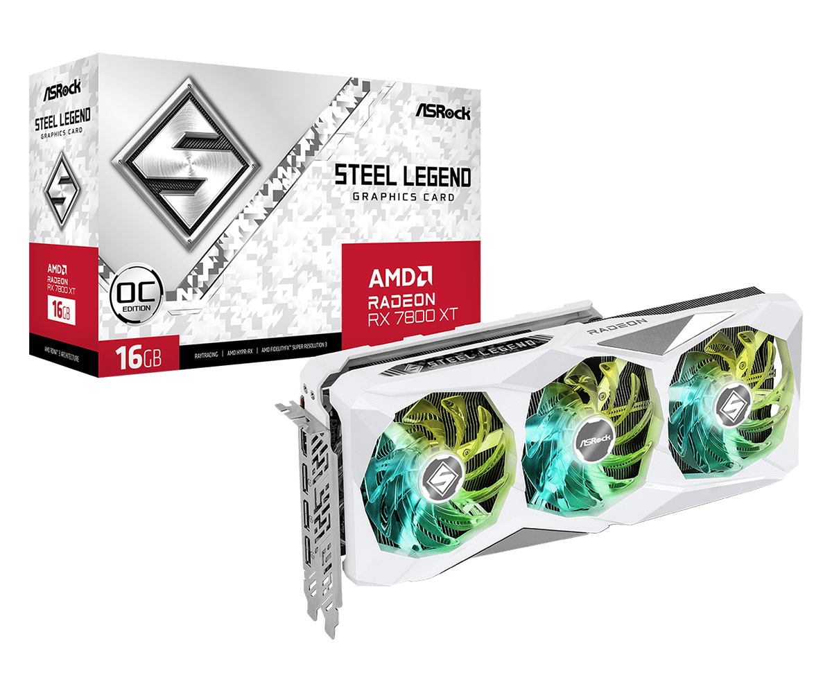 Видеокарта AsRock RX 7800 XT Steel Legend 16GB OC (RX7800XT SL 16GO)