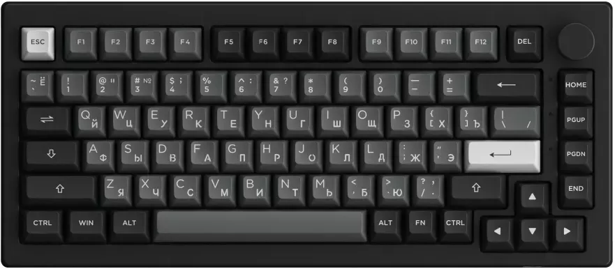 Клавиатура Akko 5075S Black & Sliver (Akko Cream Yellow V3 Pro) (505757)